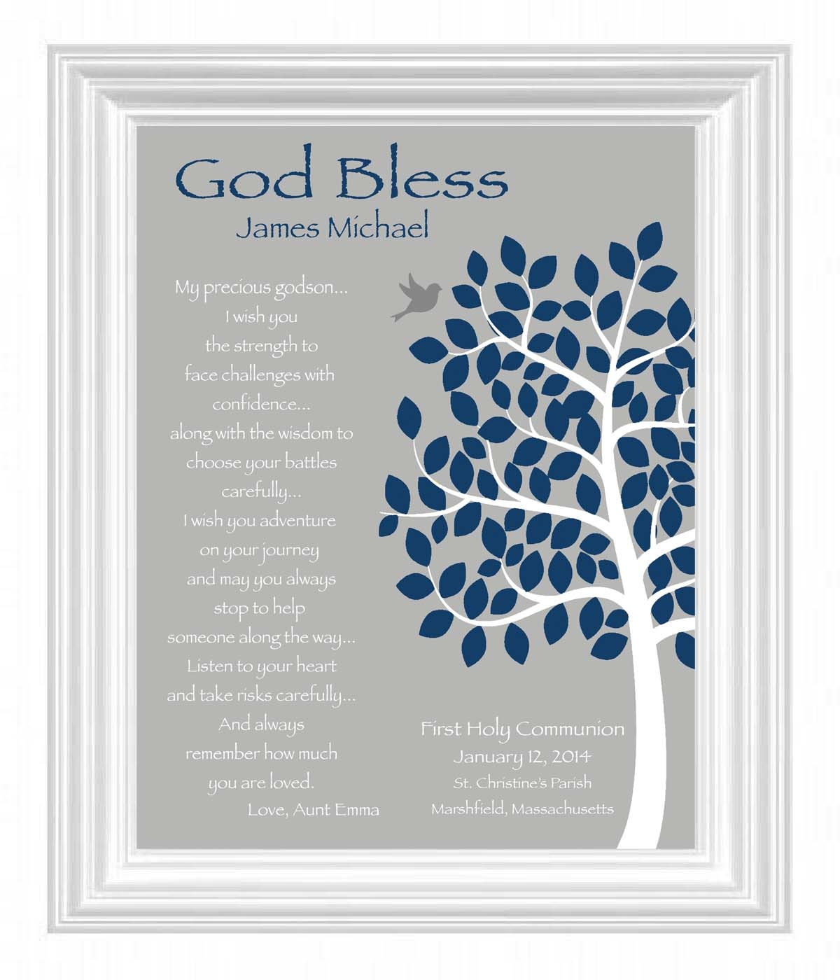 COMMUNION GIFT for Godson Personalized Godson Gift Baptism