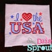 I Love the USA Applique Design INSTANT download