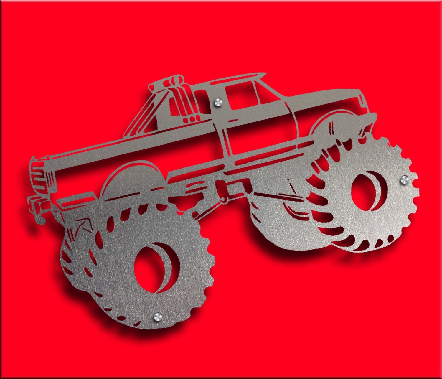 Monster Truck Kids Art Metal Wall Art Kids by ColdEdgeGallery