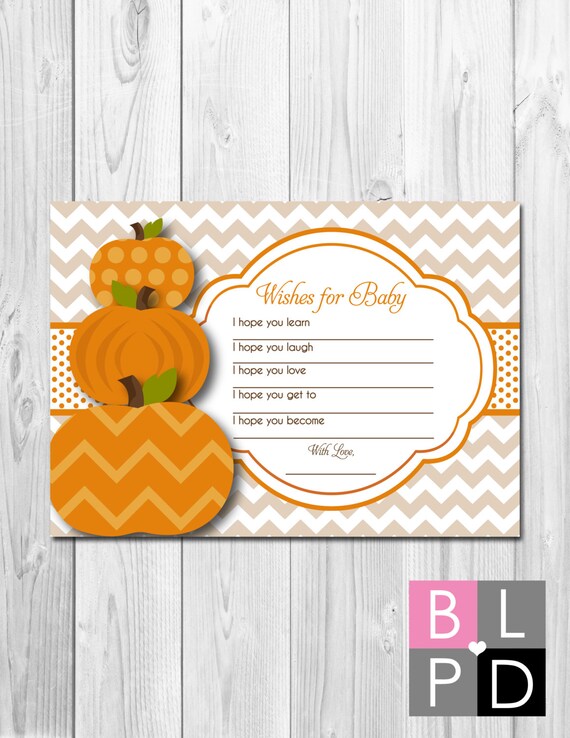 INSTANT DOWNLOAD - Well Wishes for Baby - Little Pumpkin Theme - DIY - Printable Il_570xn