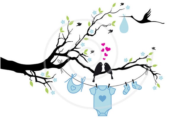 free clipart stork with baby boy - photo #37