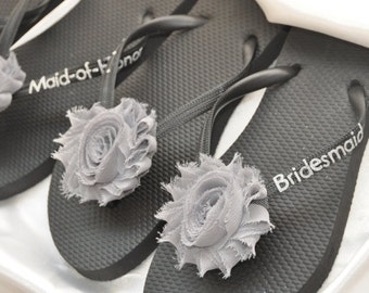 SALE!! Custom WEDDING Flip Flops BRIDESMAID Flip Flops Bride Flip Flops, Personalized Flower Flip Flops, Bridal Party Gift, Beach Wedding