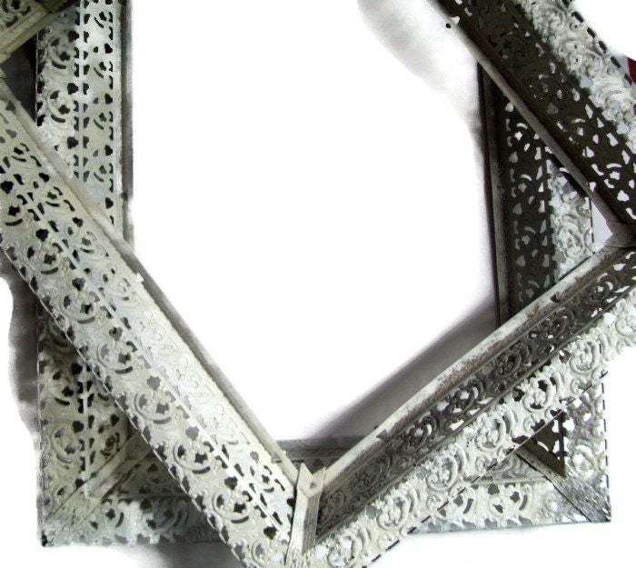 Vintage Tin Frames Lighting Set of 2 Hollywood Regency Metal