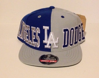 Items similar to Los Angeles Dodgers Blue Calico Snapback on Etsy