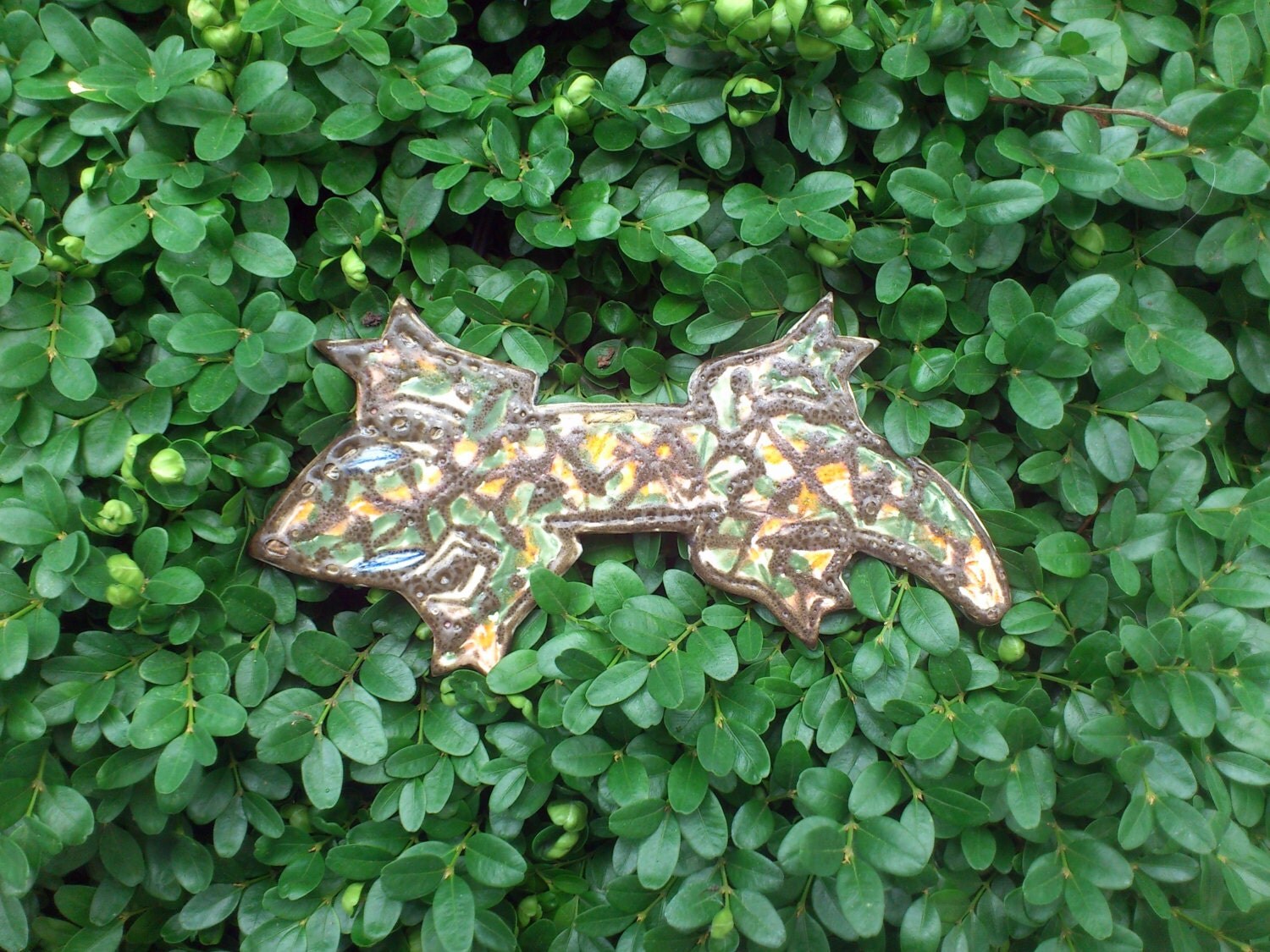 Lizard wall art ceramic outdoor decoration hand by VioletArtDream