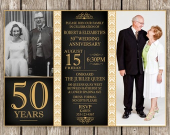 50th Anniversary Invitation - Golden Anniversary - DIY Printable
