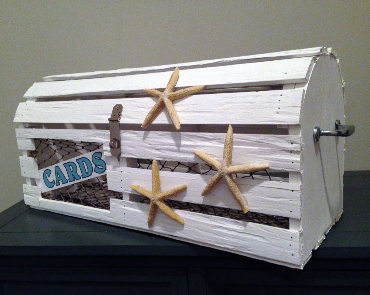 Reclaimed Wood Maine Lobster Trap Card Box Custom Nautical