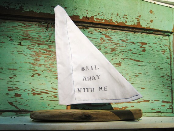 Sail Away With Me Driftwood Sailboat Minimalist Wood Art DIY Craft 