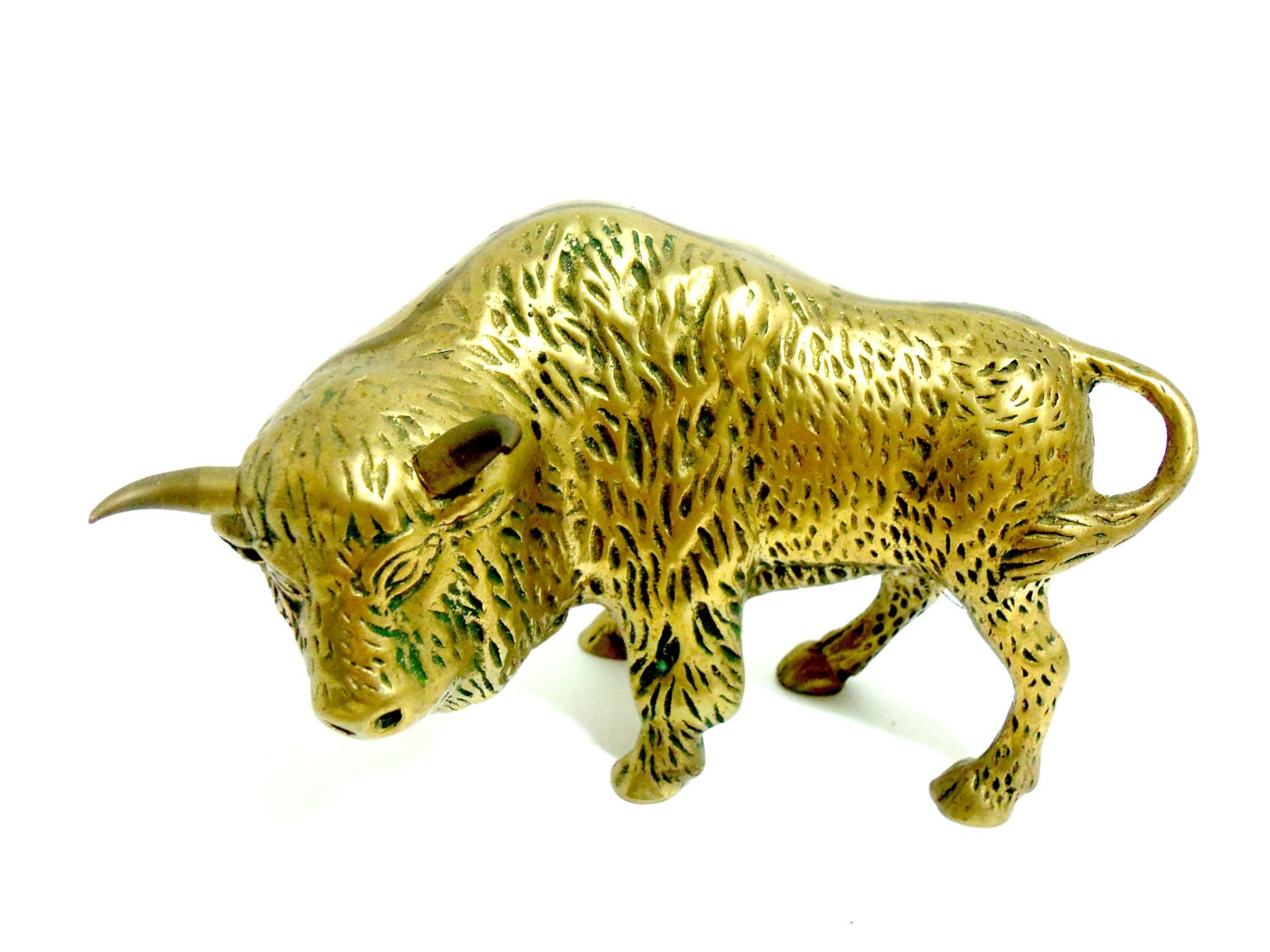 Brass Buffalo Bison Buffalo Statue Figurine Heavy Brass