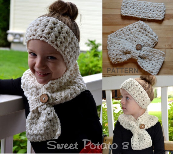 PATTERN Scarf & Headband Set Cross My Heart Crochet
