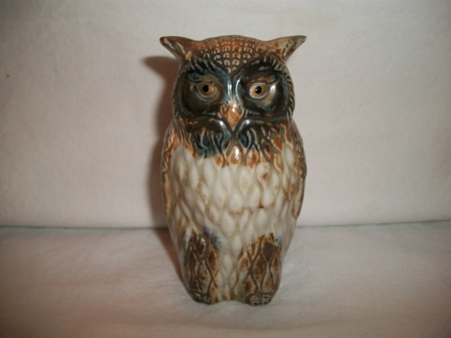Vintage Owl Figurine Ceramic Japan Halloween Farmhouse Cabin