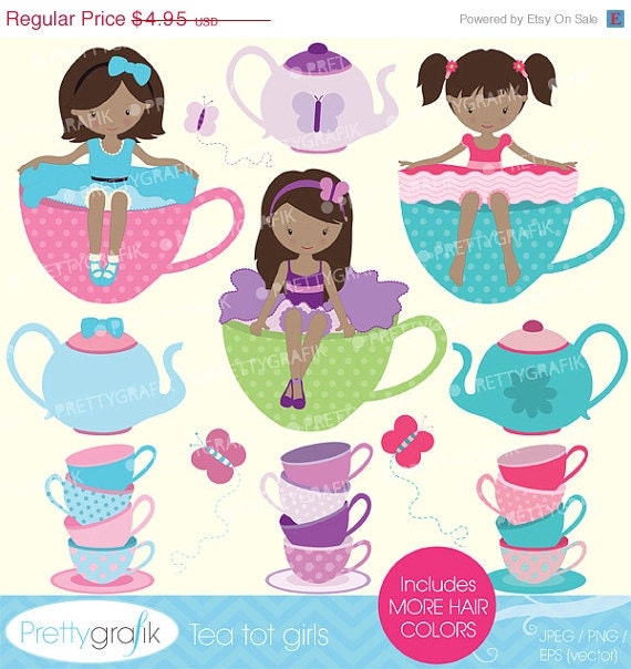 80% OFF SALE tea party clipart commercial use, vector graphics, digital clip art, digital images - CL544 Il_570xn