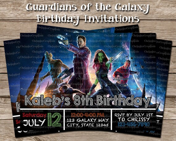 Guardians Of The Galaxy Invitations 1