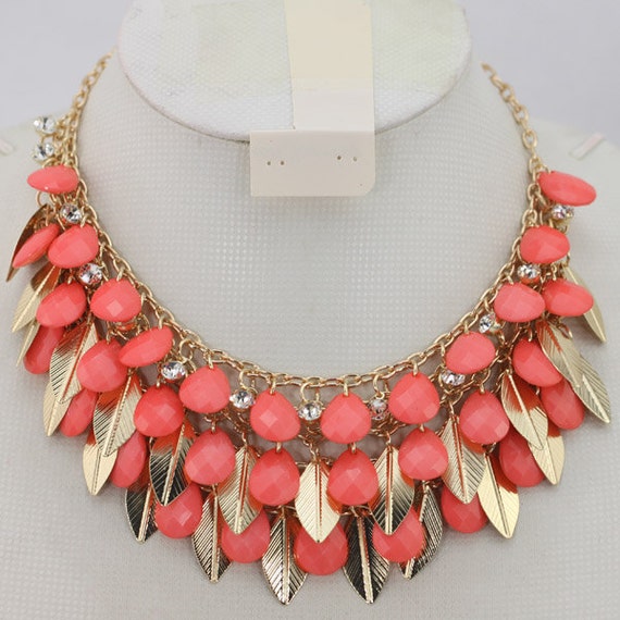 NEW Rare Statement Necklace,Rhinestone Crystal Necklace,Necklace,Gold ...