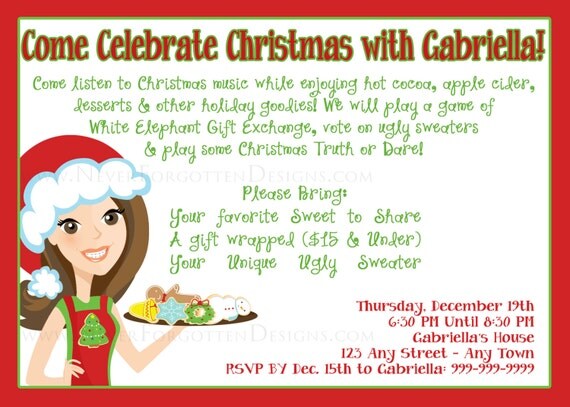 christmas cookie exchange invitation for print or email by christmas cookie exchange invitation for print or email by