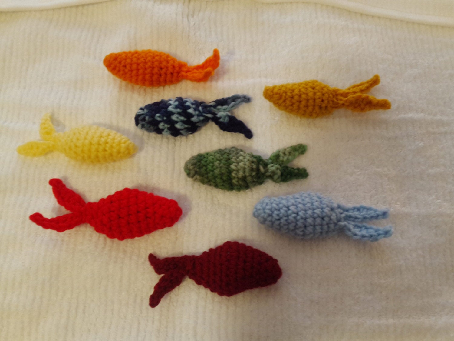 2 Crochet Fish Cat Toys Handmade Free Shipping