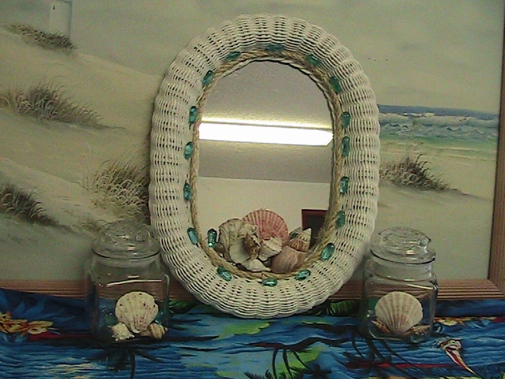 Wicker Bathroom Mirror Vanity