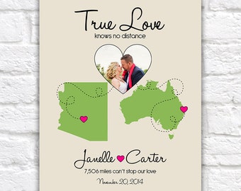 ... Custom Print, Any Photo, Locations, Maps - Long Distance Relationships