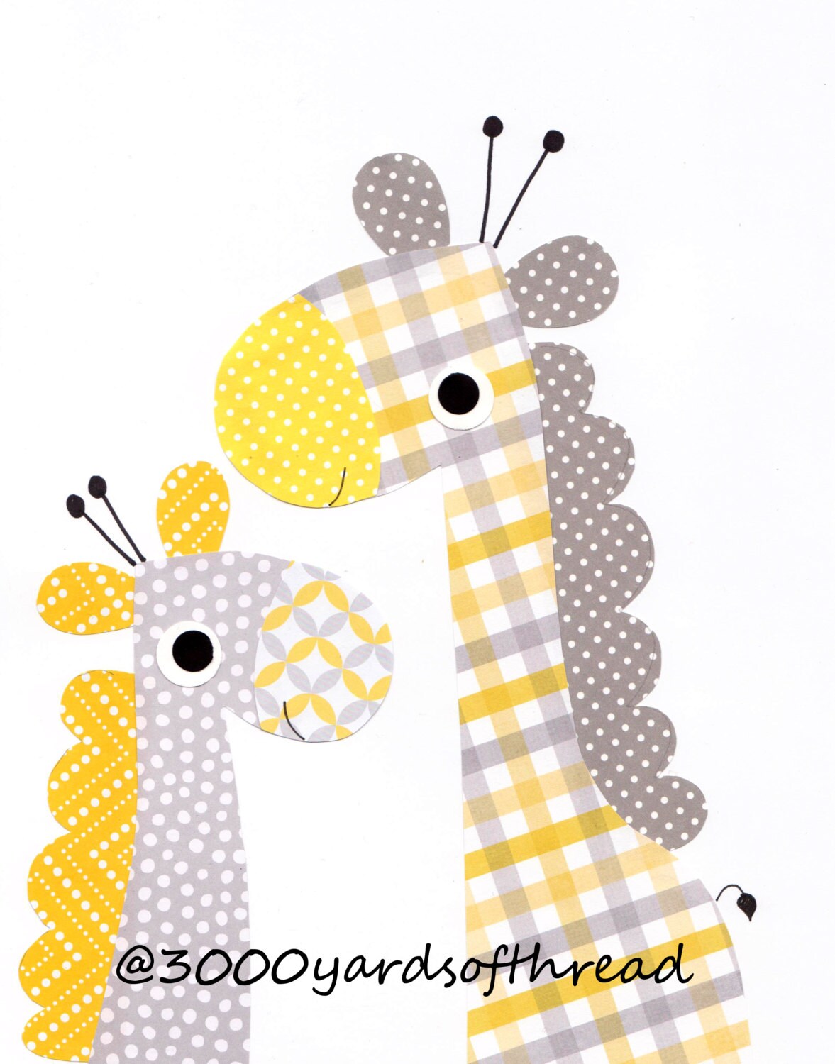 Two giraffes Nursery Artwork Print Baby Room Decoration Kids