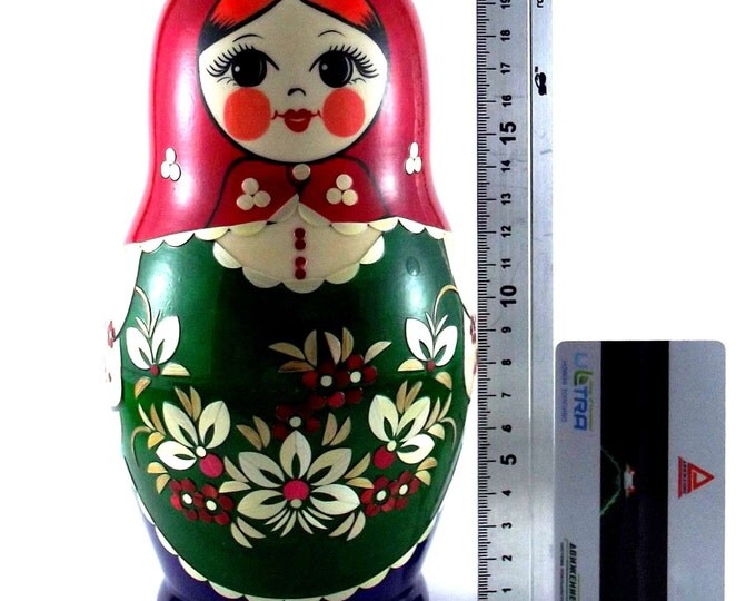 Nesting Dolls 11 pcs Russian matryoshka doll Babushka for kids set Wooden stacking authentic genuine toys Birthday gift for mom Inlaid