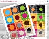 ON SALE 50 % OFF printable paper, chevron circle tag, 2x 1 in circle, 2x 1,5 in circle, fall color chevron background, party printables, ins Il_170x135