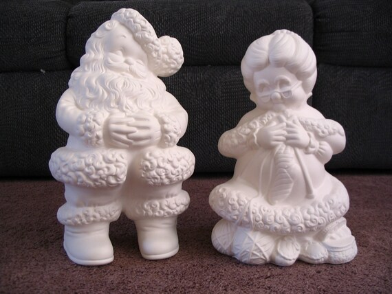 Made To Order/Ready-to-Paint Ceramic Bisque Mr. & Mrs. Santa