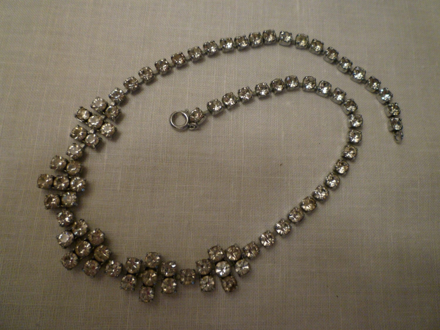 Vintage English Rhinestone Necklace. Jewelry. Elegant Old