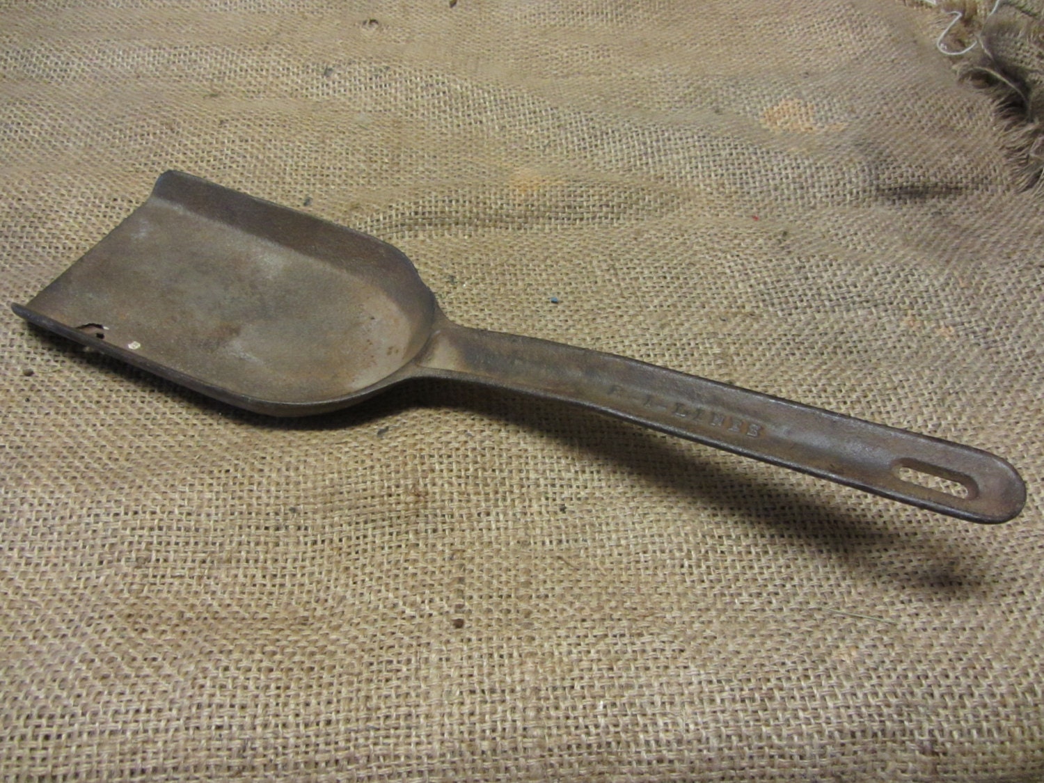 Vintage Rock Island Railroad Cast Iron Coal Shovel Antique