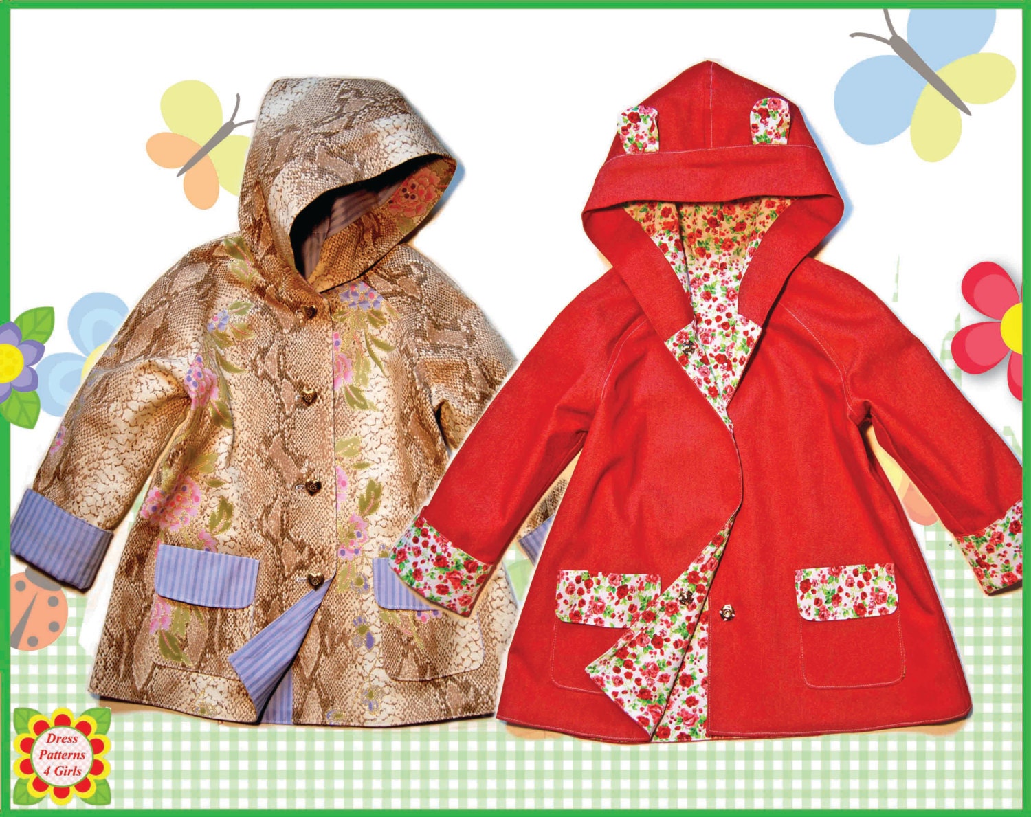 Hooded Coat Sewing Pattern Children Free MotherDaughter