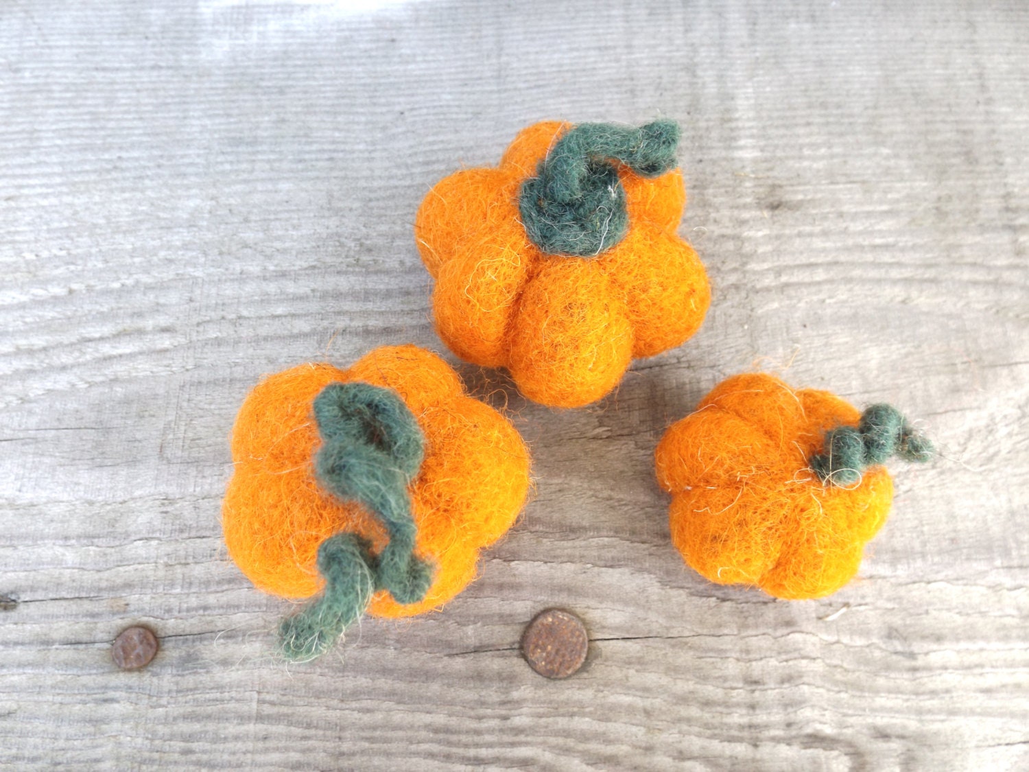 Needle felted pumpkins set halloween decor day of the by Pupillae