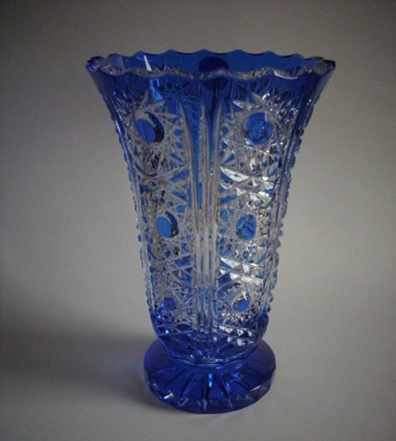 Valaksa Bella Slovakia Hand Cut Crystal Vase by InvitinglyVintage