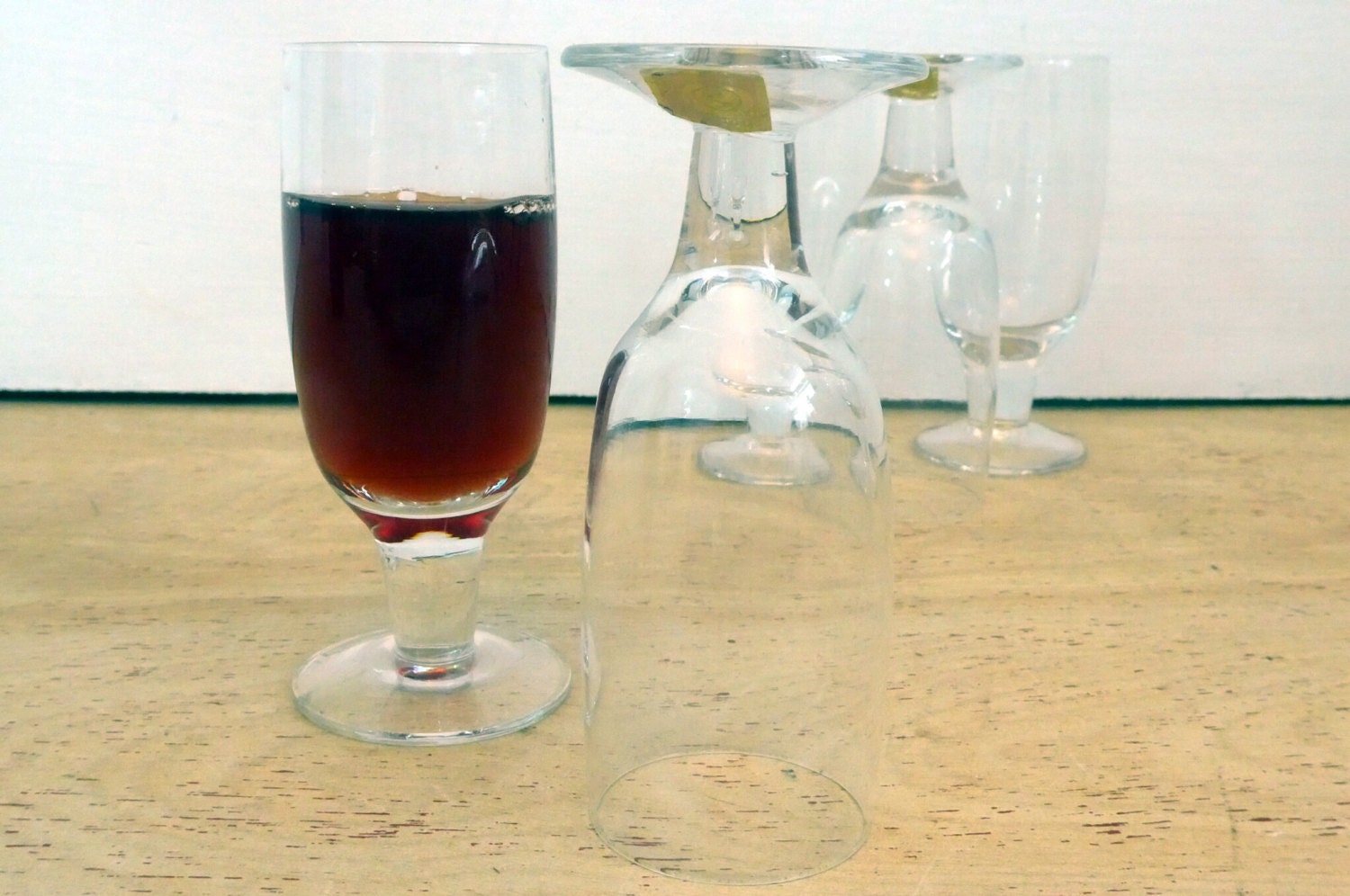 Vintage Cordial or Shot Glasses 5 Clear Small Cordial Glasses set