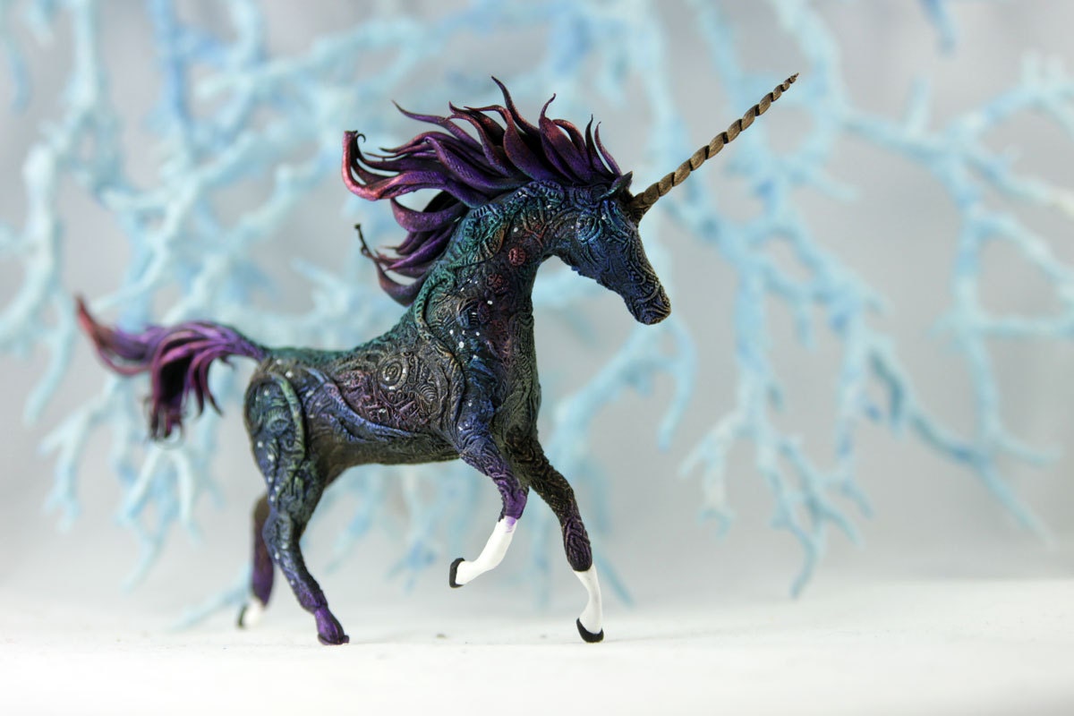 black unicorn figurine