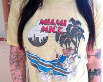 Chemise Parodie Miami Mice Années 80 - Taille L, écran étoiles, Inspirée De Miami Vice