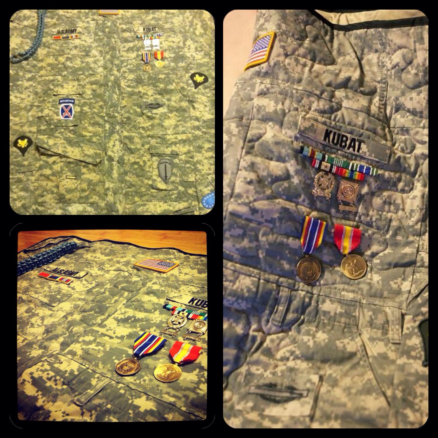 Military quilts out of uniforms made to order by SassyCraftsWA