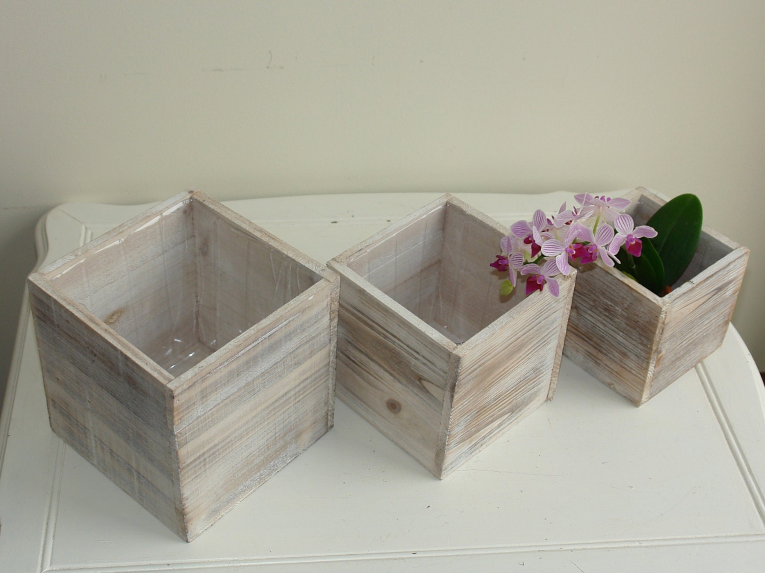wood boxes square wood box vases wedding orchids flower pot