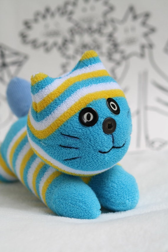 Handmade plush Sock Cat stuffed animal dolls Soft Toys Cat Trendy ...