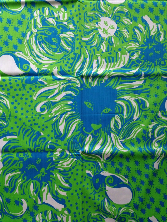 Lilly Pulitzer Fabric Roar of the Jungle lions by ThePreppyPony