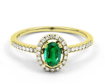Zambian Emerald Engagement Ring by DiamondBoutiqueUK on Etsy