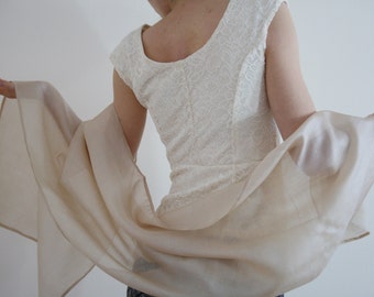 Ivory bridal wrap Ivory bridal shawl Sheer wedding wrap wedding shawl Ahimsa silk scarf Bridesmaids gift sheer silk evening wrap FAIRY FLOSS