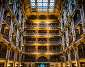 The interior of the Peabody Library in Mount Vernon, Baltimore, Maryland.  - Urban Photography Fine Art Print or Wrapped Canvas