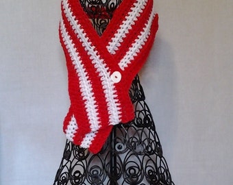 College Football Red and White Cowl Neckwarmer