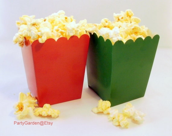 24 Christmas Mini Popcorn Box Set - Red and Green Il_570xn