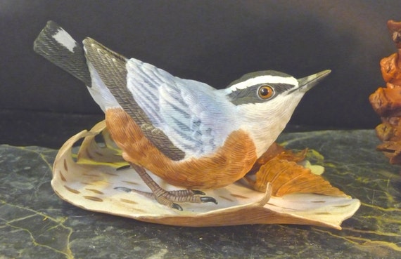 ON SALE Lenox Red Breasted Nuthatch Figurine Garden Bird