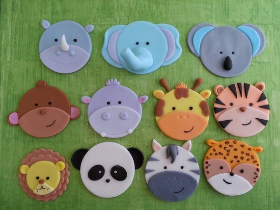 Jungle/Safari theme cupcake toppers by DsCustomToppers on Etsy