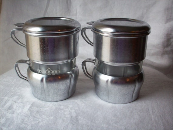 Vintage Durobor French Press Coffee Maker Set of 2 by HMCTreasures