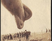 Original World War I WWI B/W Photograph Preparing An Observation Balloon US Army
