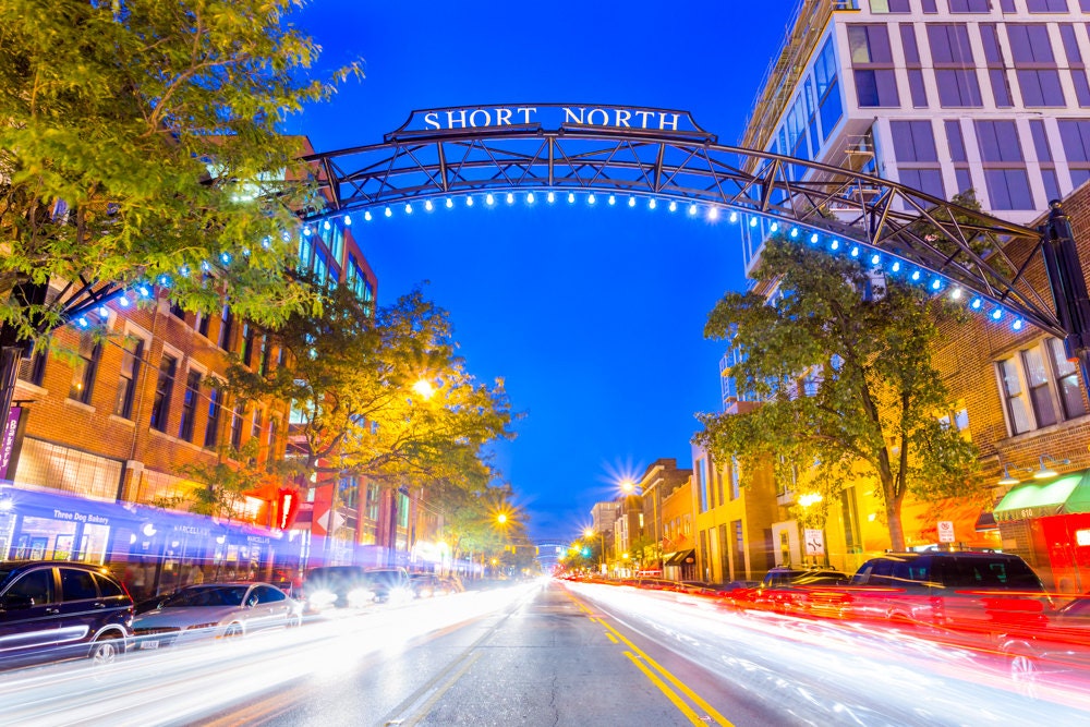 Columbus Ohio Vibrant Short North District at Night Print
