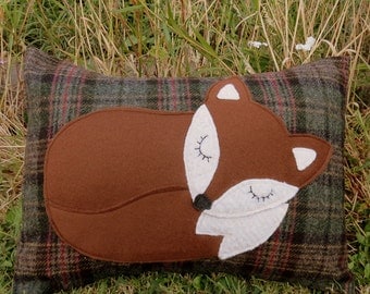 snoozy fox cushion. Fox pillow. 45cm x 33cm. (17.75 inches x 13 ...