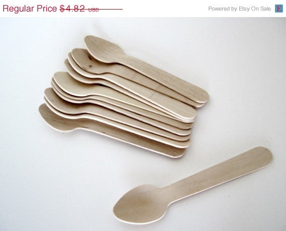 15% off - 50 Natural Wood Small Spoon - perfect for Ice Cream Il_570xn